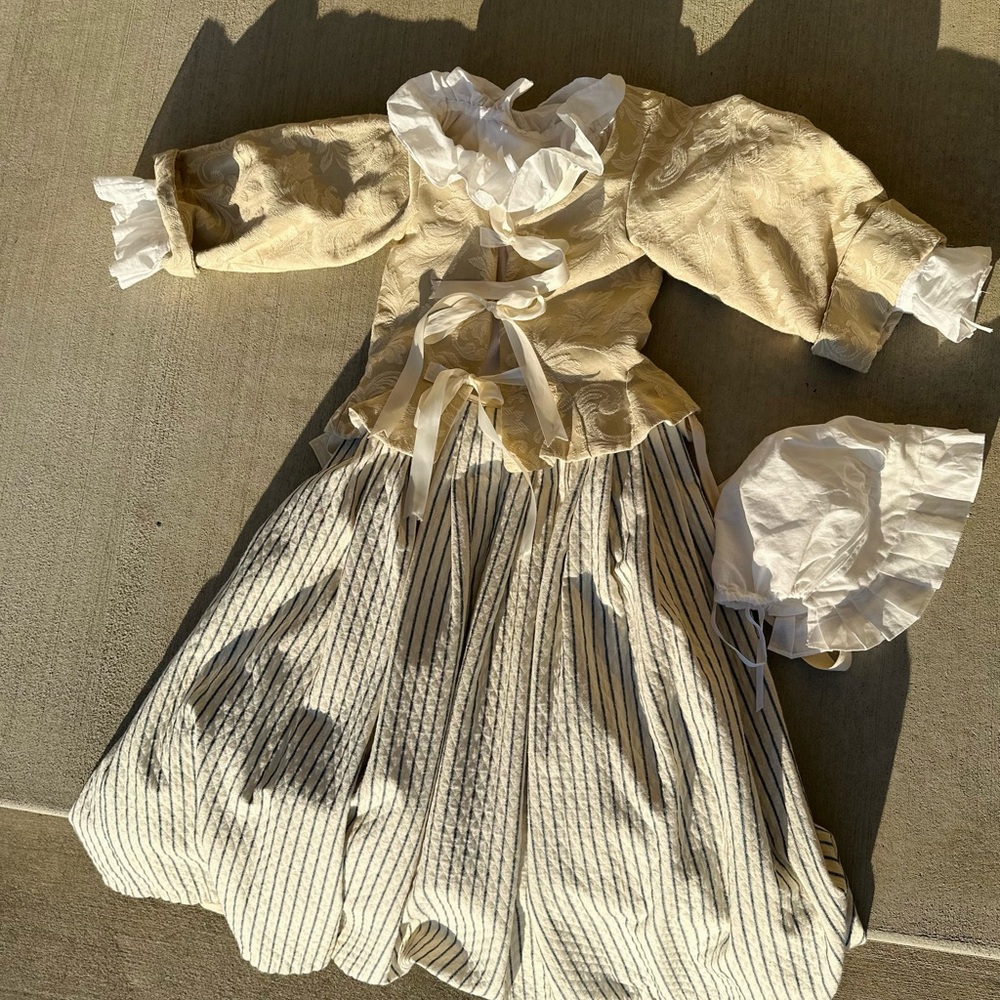 Handmade Colonial/Federal Era Historical Dress Youth Lg Reenactment-4 Piece Set